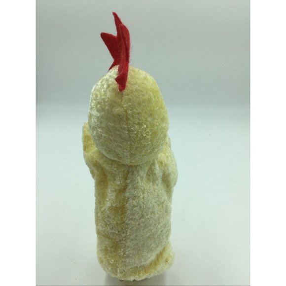 Yellow Chicken Rooster Red Comb  Puppet Fuzzy Toy Plush 5 - Picture 3 of 4